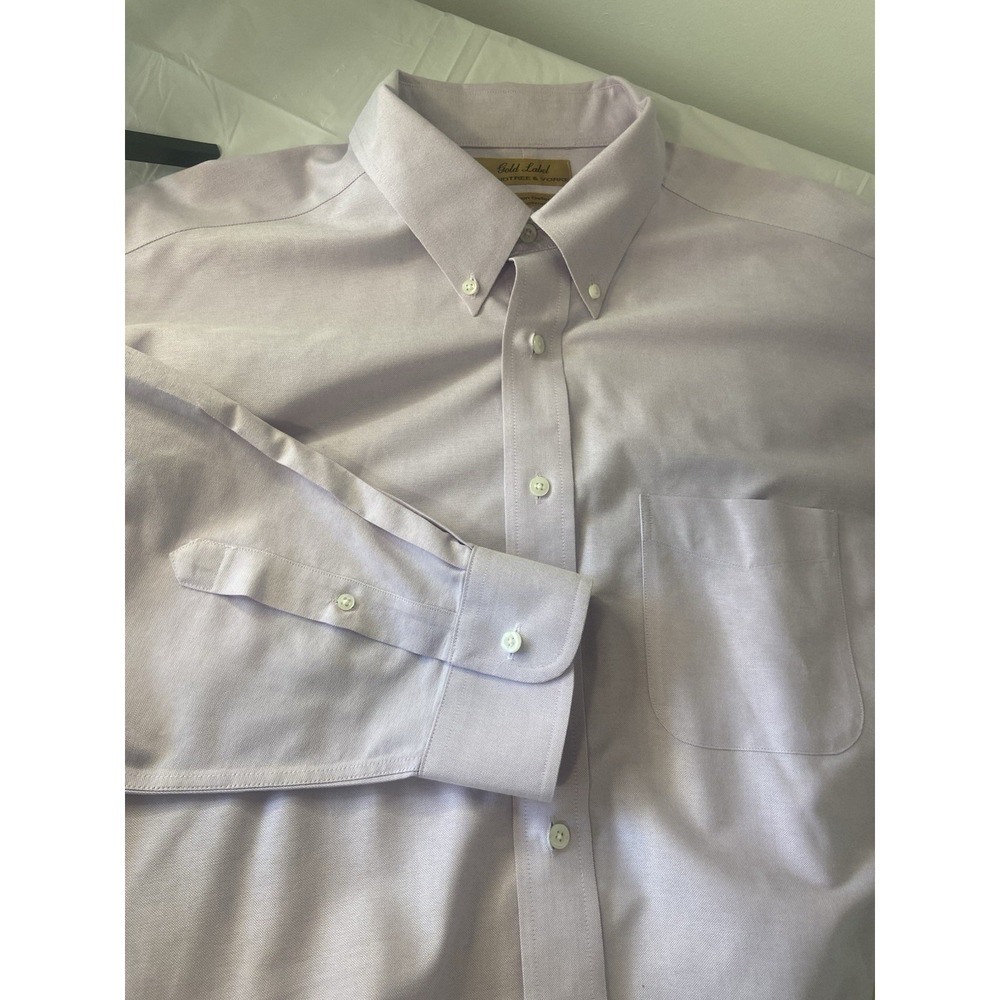 Men's Roundtree & Yorke Gold Lable Lavender Dress Shirt-Size 17.5/35-NWOT